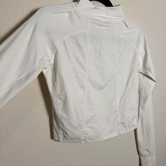 Half Zip Workout Top White - Picture 4 of 5